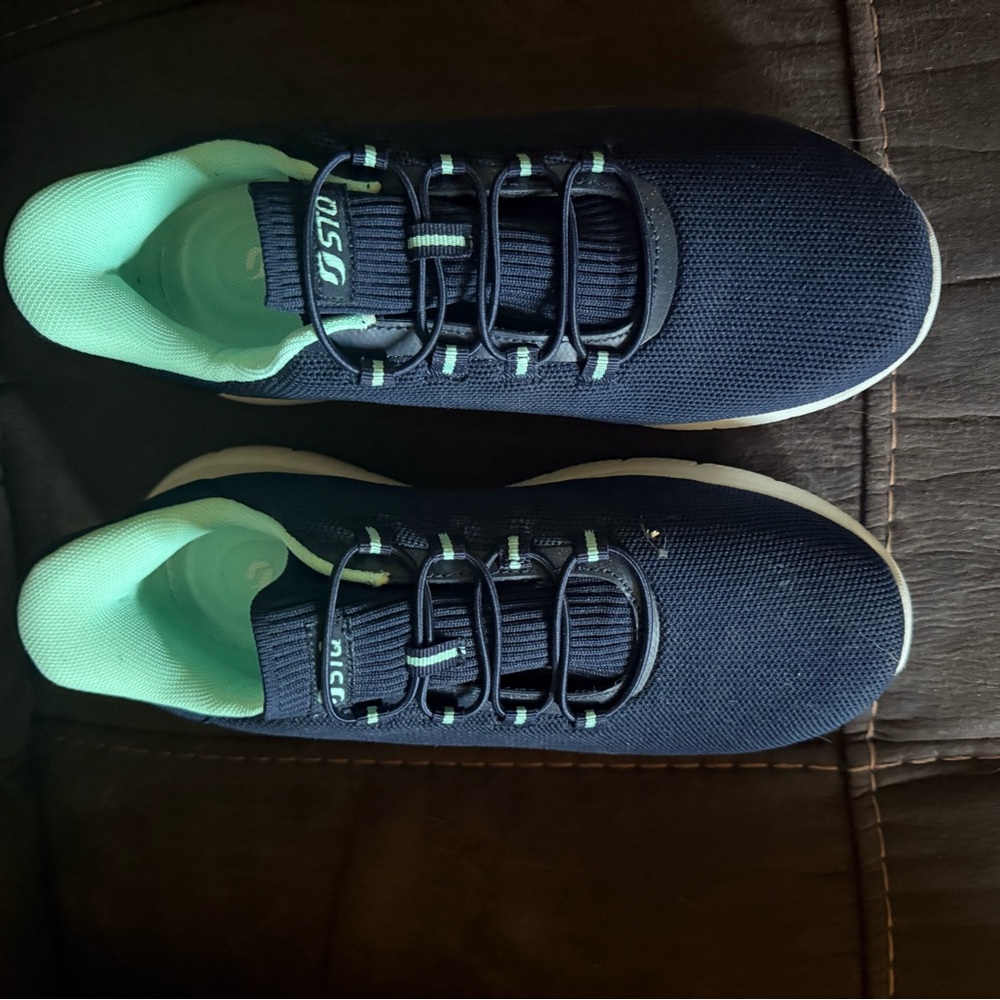 Blue and Green Athletic Shoes with Modern Design